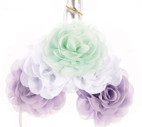 Kids Unicorn Horn Headband w/ Flowers