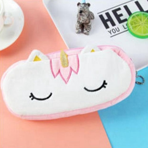 Cute Plush Baby Unicorn Pencil Bag Case