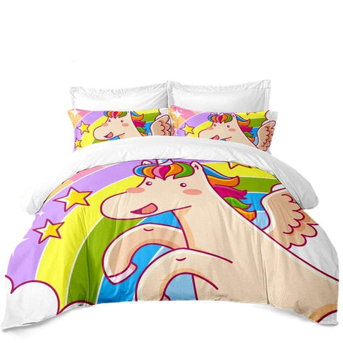 Cartoon Unicorn Bed Set