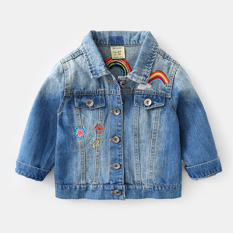 Girls Unicorn Jean Jacket Front