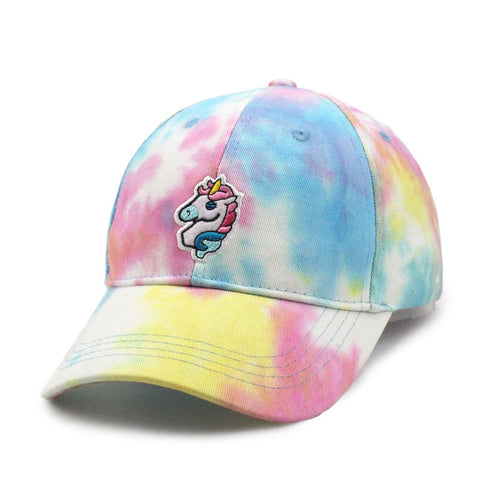 Rainbow Tie-Dye Unicorn Baseball Cap