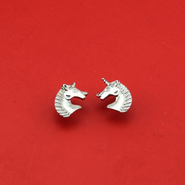 Silver Plated Unicorn Stud Earrings-100 Unicorns