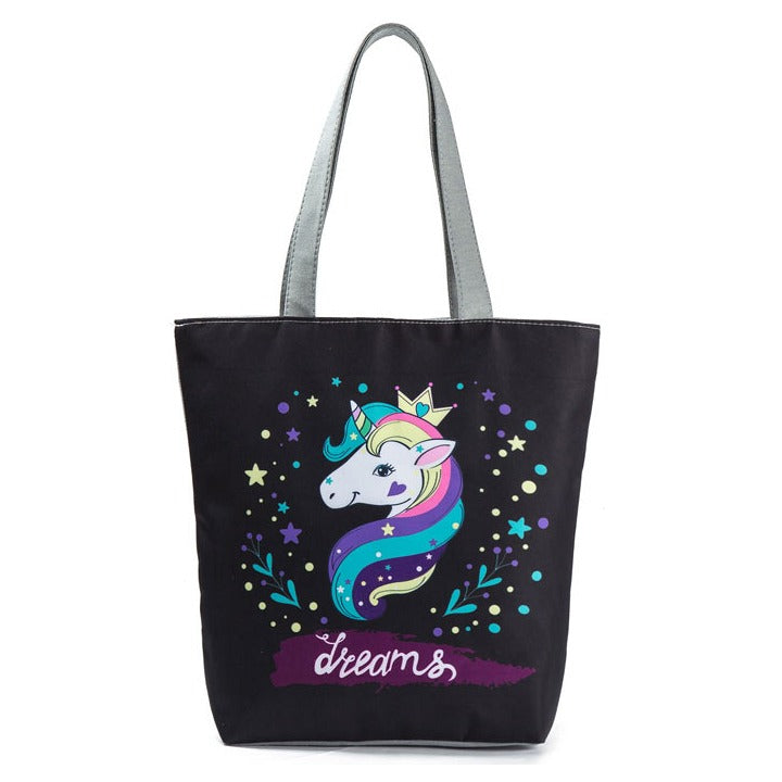 Unicorn Star Keeper Canvas Beach Tote Bag