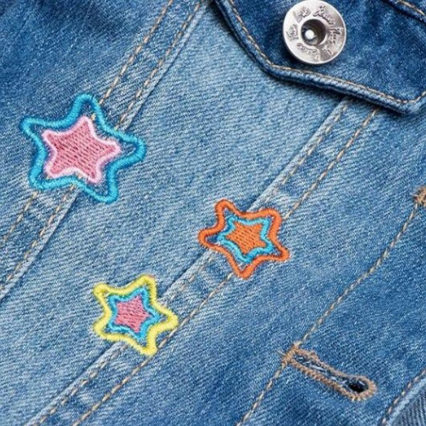 Girls Embroidered Denim Unicorn Jean Jacket - 100 Unicorns