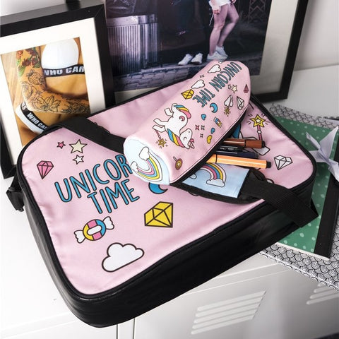 Unicorn Time Cosmetic Case with Bag