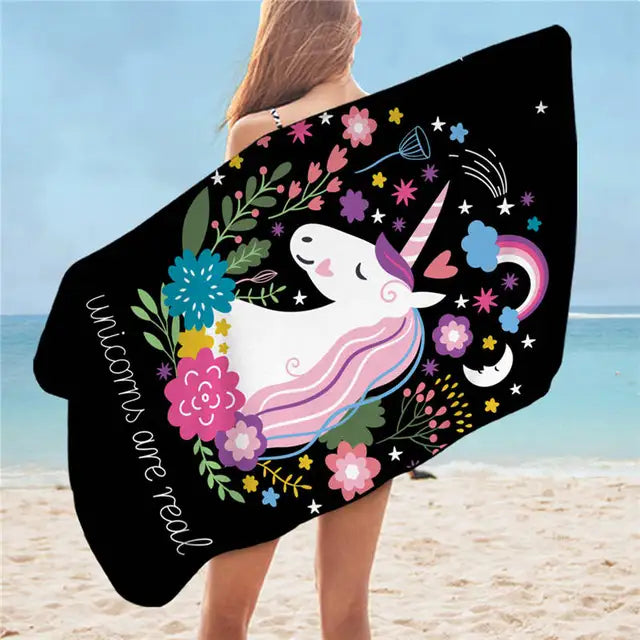 Cute Cartoon Unicorn Towels