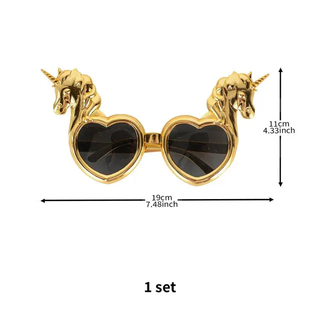 Gold and Glitter Unicorn Sunglasses