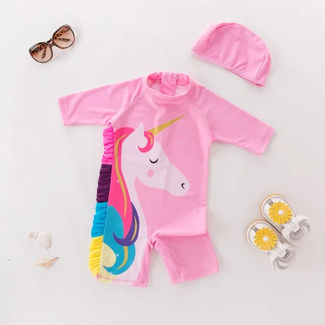 Kids Unicorn 1 Piece Swimsuit