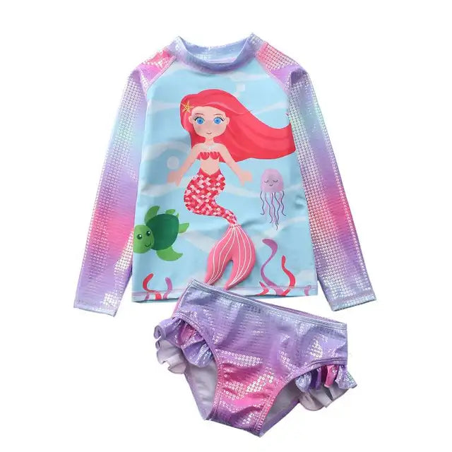 Girls Mermaid Two Piece Swimsuit