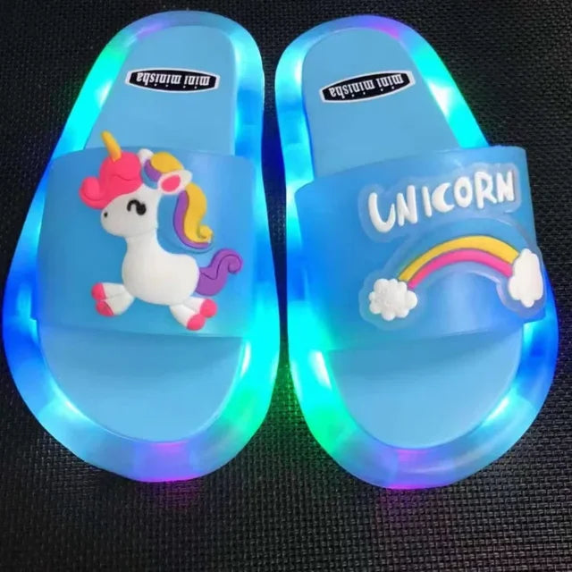 Girls Light Up Unicorn Flip-Flops