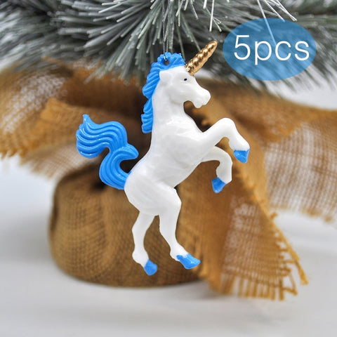 Multicolor Unicorn Party Drop Ornaments (5pcs)