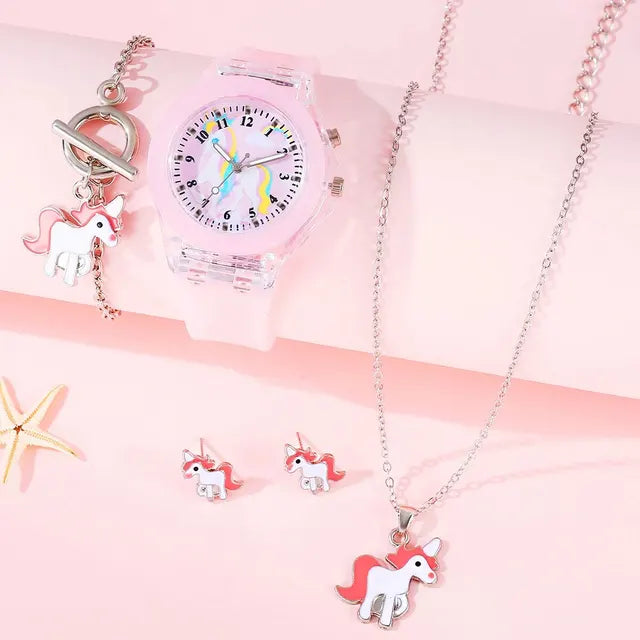 Unicorn Watch and Jewelry Set