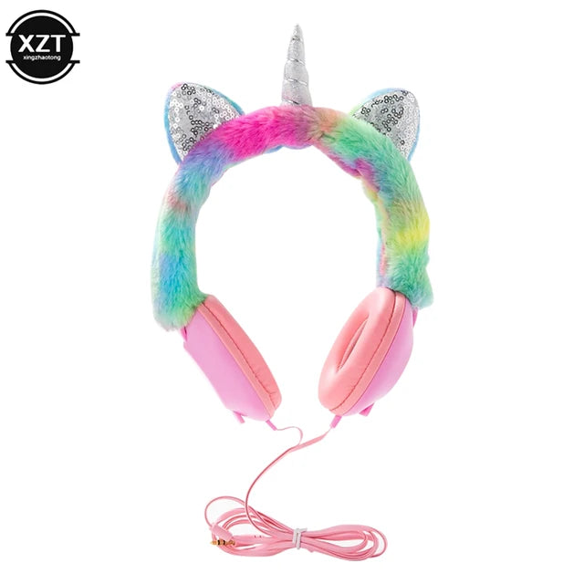 Fluffy Unicorn Wired Headphones