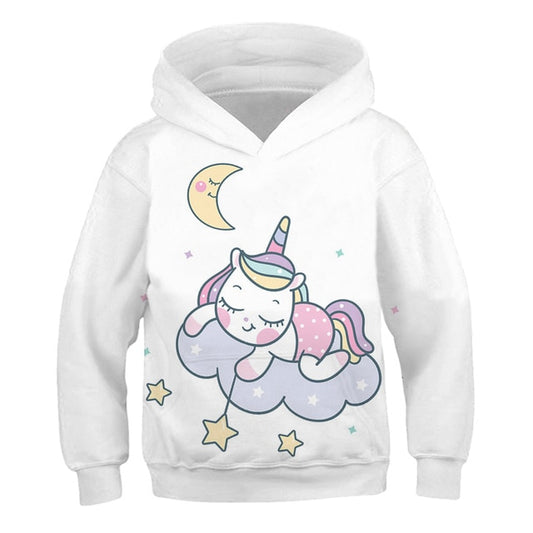 Starry White Rainbow Unicorn Hoodie Sweatshirt