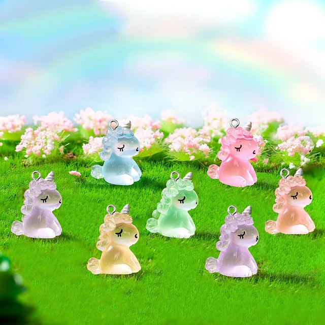10Pcs Kawaii Cute Unicorn Charms