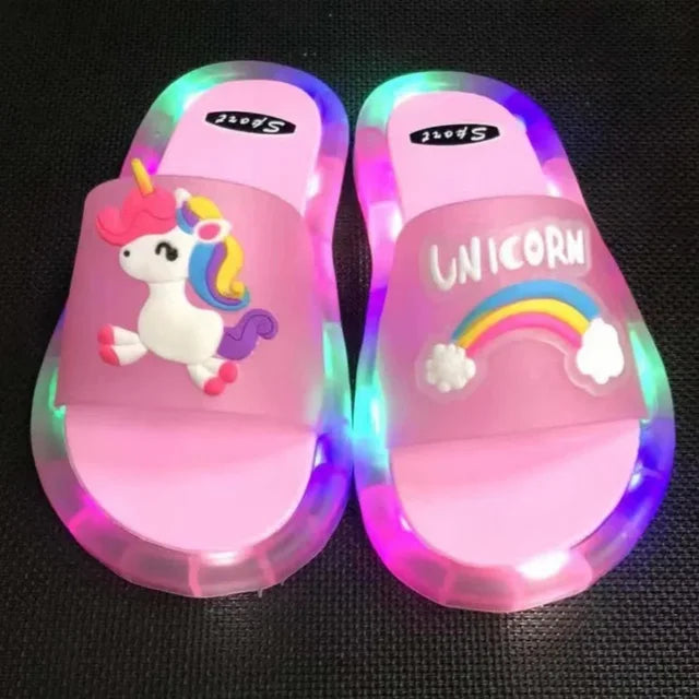 Girls Light Up Unicorn Flip-Flops