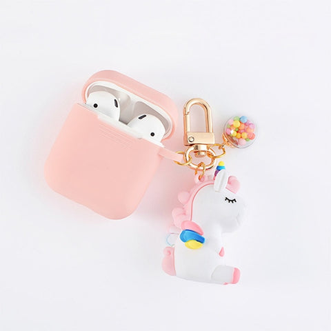Dream Unicorn AirPods Silicone Case Cover with Keychain