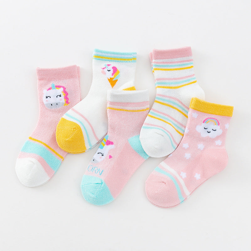 Warm Unicorn Socks For Girls (5 Pairs)