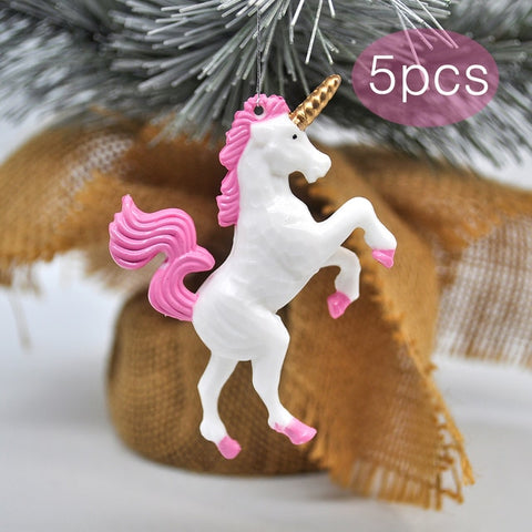 Multicolor Unicorn Party Drop Ornaments (5pcs)
