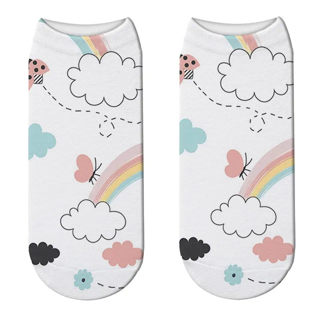 Short Rainbow Cloud Socks