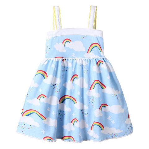 Rainbow Cloud Print Dress