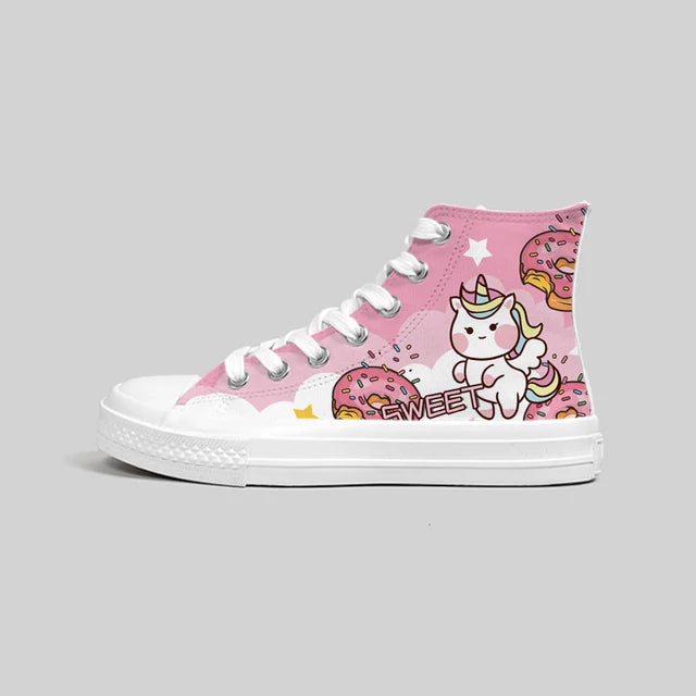 Trendy Anime Cat-i-corn Womens Sneakers