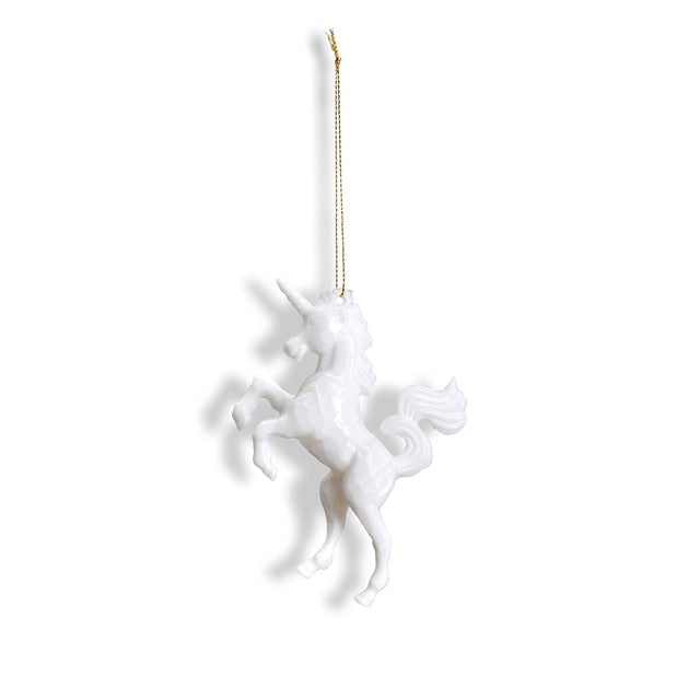 White Unicorn Ornaments (4pcs)