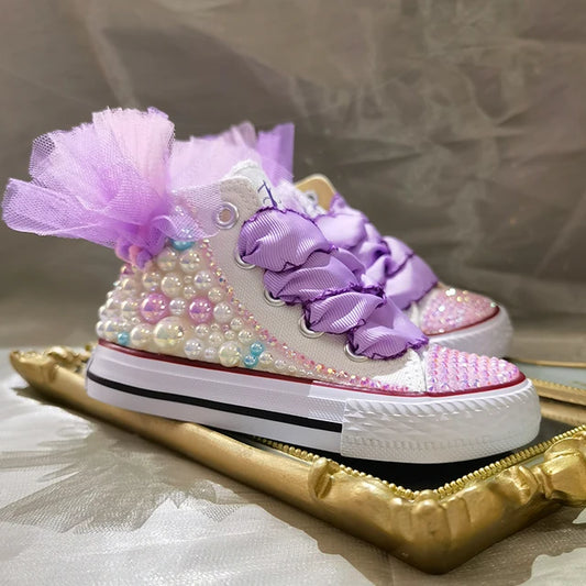 Unicorn Pearly Bling High-Top Sneakers