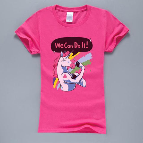 We Can Do It Unicorn Women's T-Shirt-100 Unicorns
